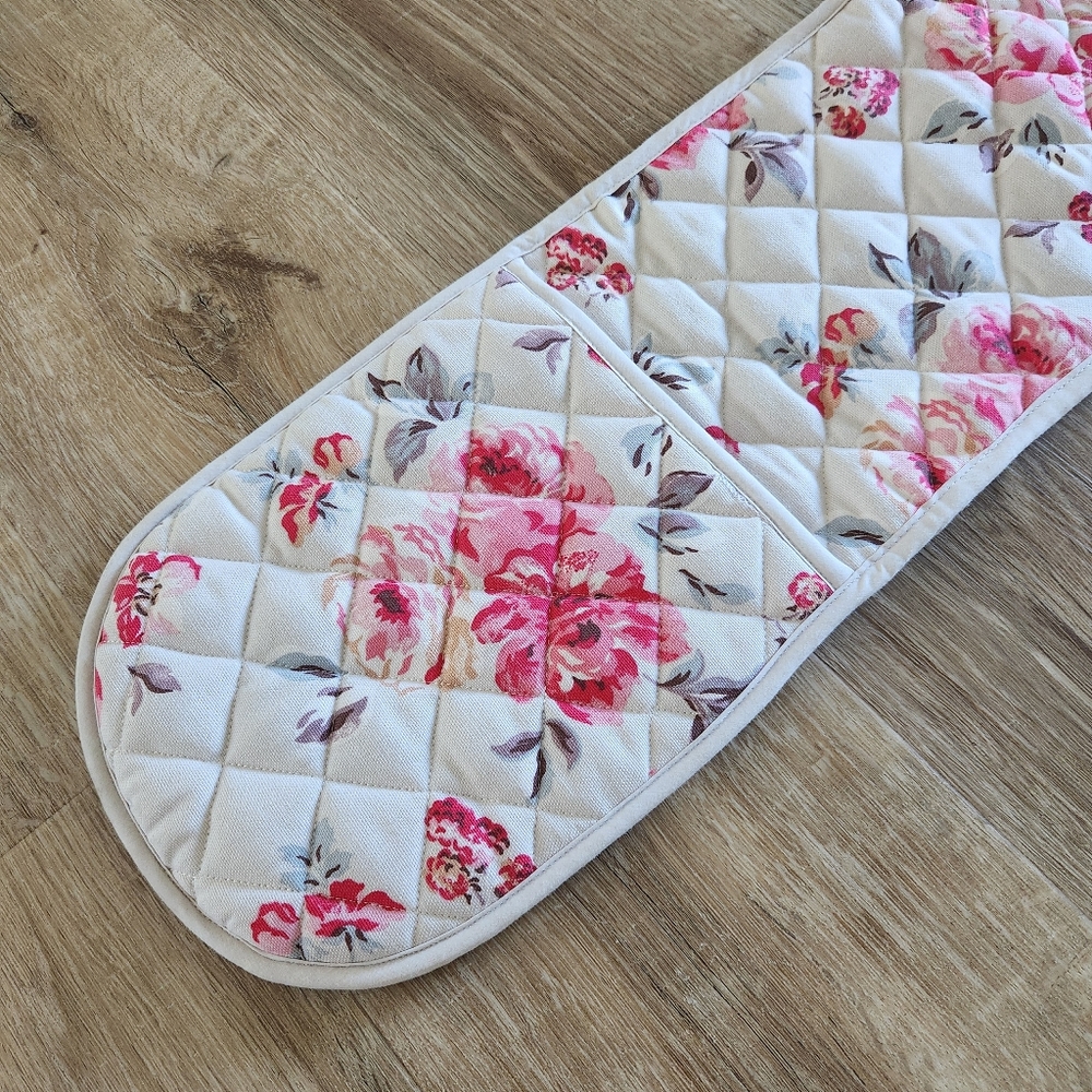 Cath Kidston Pink Rose Floral Double Oven Glove Pot Holder / Hot Pad - Picture 6 of 8